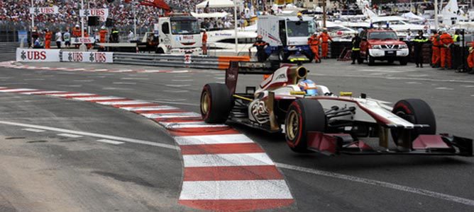 Narain Karthikeyan durante la disputa del GP de Mónaco