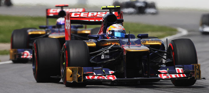 Los Toro Rosso rodando en grupo en Canadá