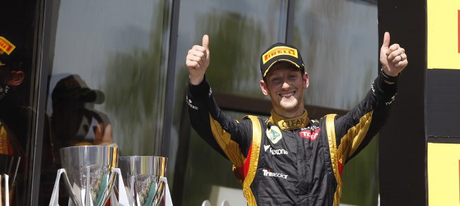 Romain Grosjean en el podio de Canadá