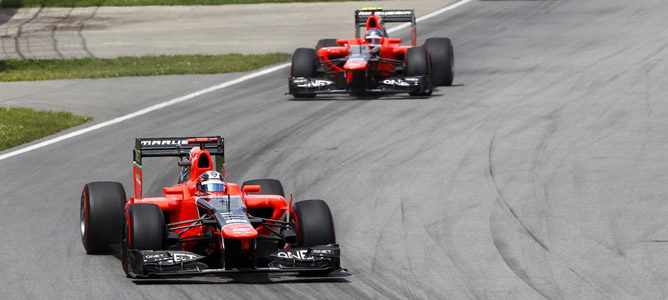 Los dos Marussia en el GP de Canadá