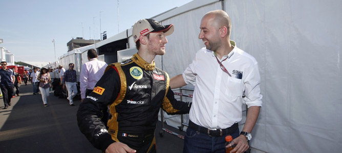 Gerard López felicita a Romain Grosjean