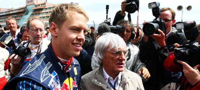 Sebastian Vettel y Bernie Ecclestone