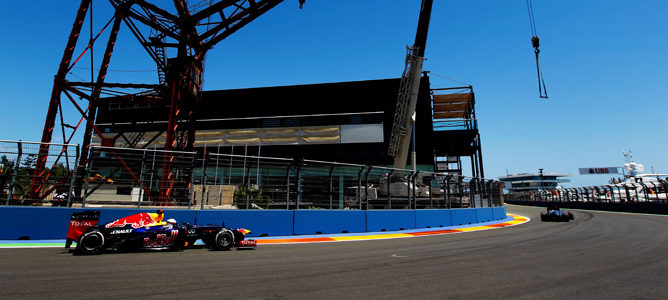 Sebastian Vettel en el Valencia Street Circuit