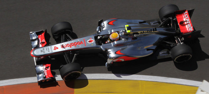 Lewis Hamilton durante la clasificacion del GP de Europa en Valencia