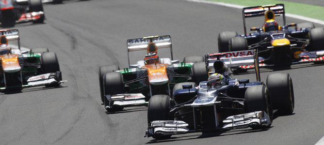 Pastor Maldonado, a punto de subir al podio en Valencia