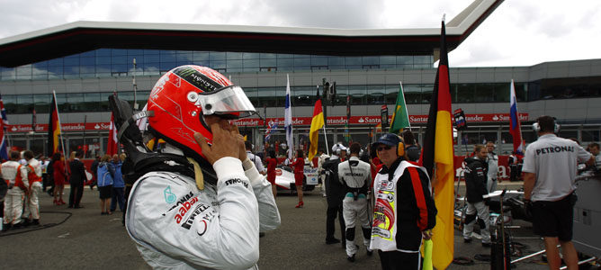 Michael Schumacher en Silverstone 2010