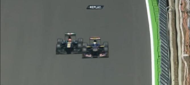 Maniobra entre Vergne y Kovalainen