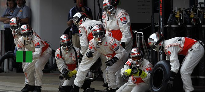 Pit stop de Lewis Hamilton