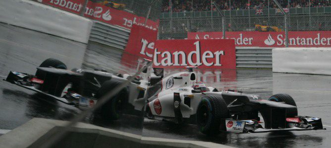 Sergio Pérez en el circuito de Silverstone