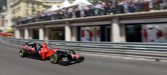 Charles Pic rueda en el GP de Mónaco 2012
