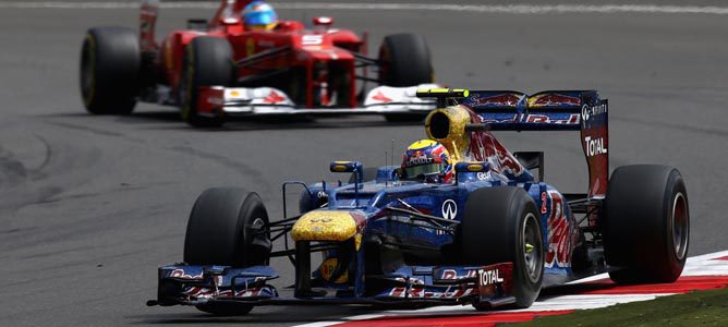 Un Red Bull sobre el asfalto de Silverstone