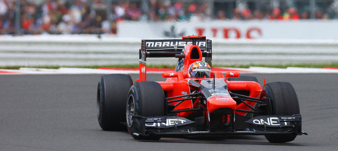 Timo Glock en el circuito de Silverstone