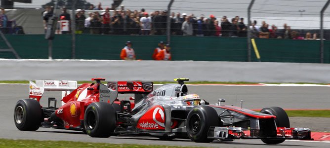 Lewis Hamillton durante el GP de Gran Bretala 2012