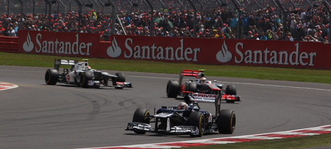 Pastor Maldonado, Sergio Pérey y Lewis Hamilton