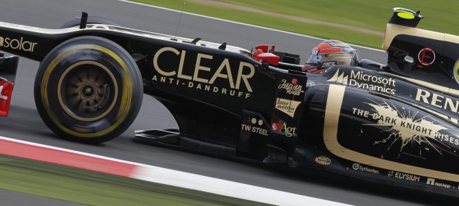 Romain Grosjean en Silverstone