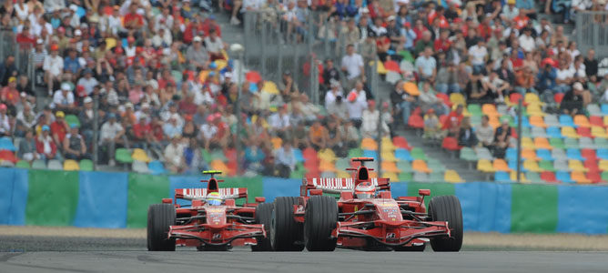 Los monoplazas de Ferrari en Magny Cours