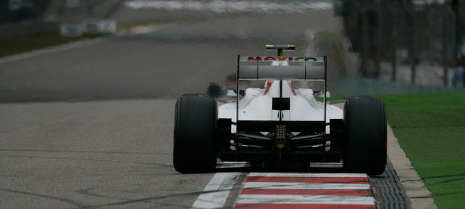 Sauber C31 activando el DRS