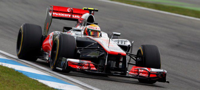 Lewis Hamilton a los mandos de su McLaren en el Circuito de Hockenheim