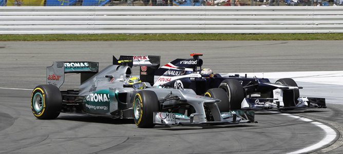 Nico Rosberg y Pastor Maldonado en Hungría 2012