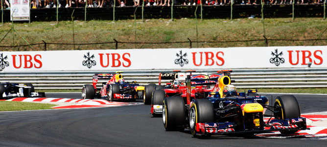 Un Red Bull sobre el asfalto de Hungaroring