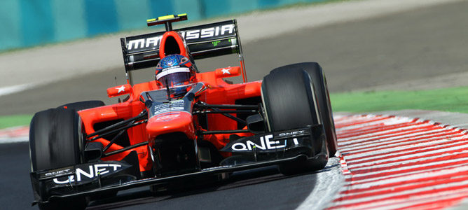 Un Marussia sobre el asfalto de Hungaroring