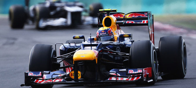 Mark Webber en la pista de Hungaroring