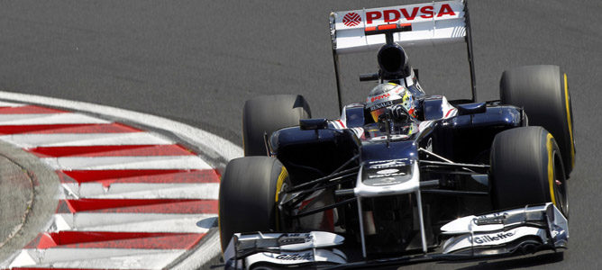 Pastor Maldonado en la pista de Hungaroring