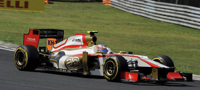 Narain Karthikeyan en la pista de Hungaroring