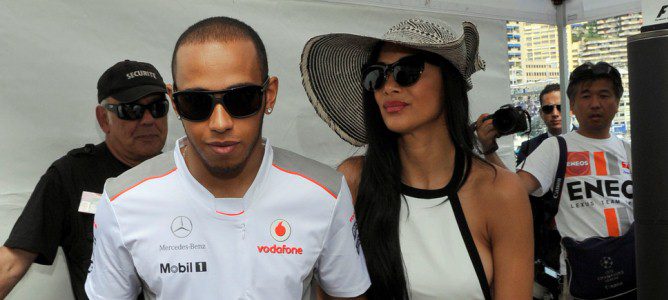 Lewis Hamilton y Nicole Scherzinger en el GP de Mónaco 2012