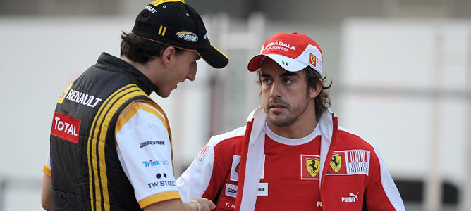Fernando Alonso y Robert Kubica en 2010