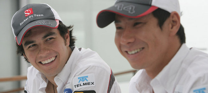 Sergio Pérez junto a Kamui Kobayashi