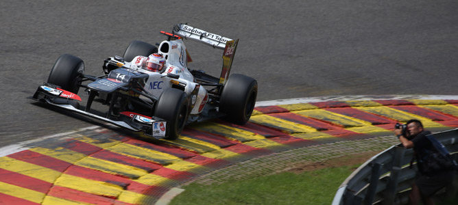 Kamui Kobayashi rueda en Spa