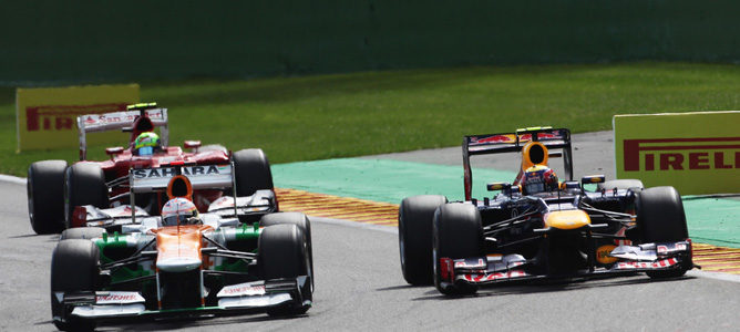 Paul di Resta rueda en el circuito de Spa