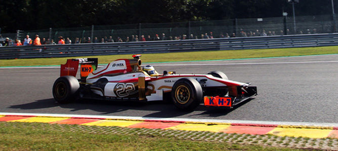 Pedro de la Rosa rueda en el circuito de Spa