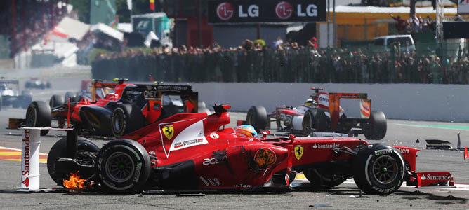 Fernando Alonso acidentado en Spa