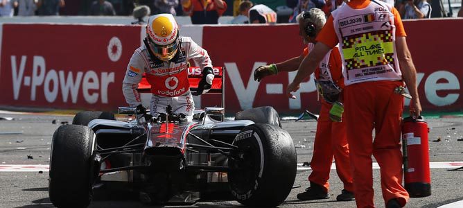 Lewis Hamilton accidentado en Spa
