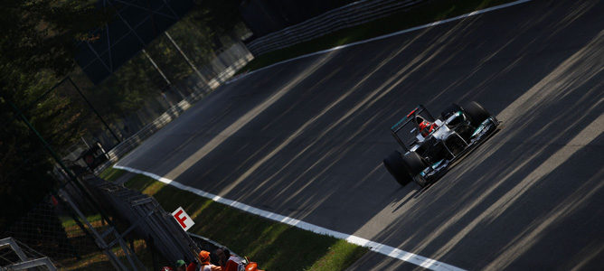 Michael Schumacher con Mercedes en Monza 2012