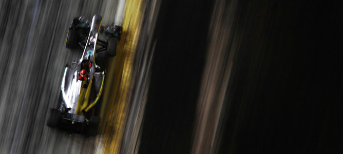 Michael Schumacher con Mercedes en el GP de Singapur 2011