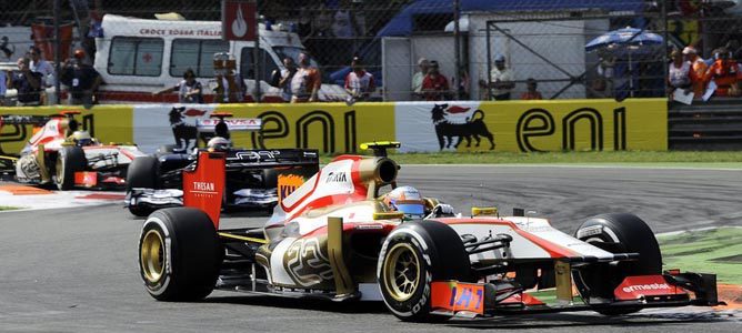 Narain Karthikeyan en el asfalto de Monza