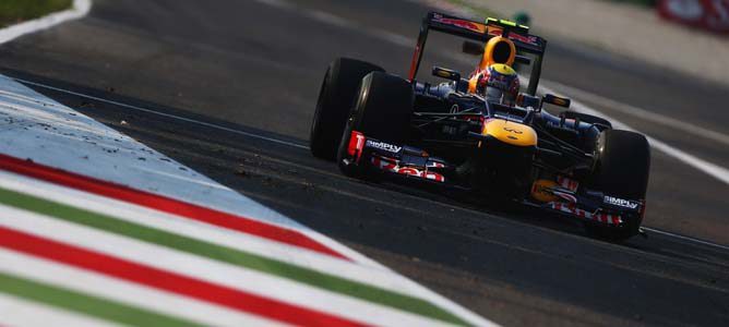 Mark Webber en el asfalto de Monza