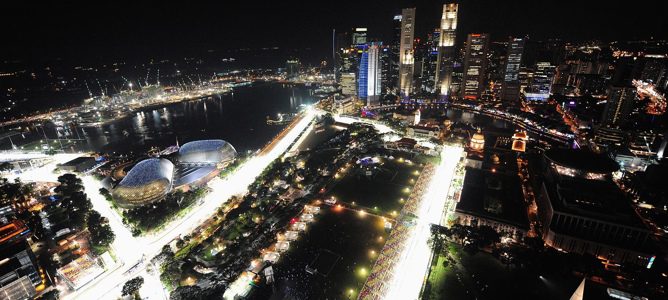 Vista aerea del Marina Bay Street Circuit