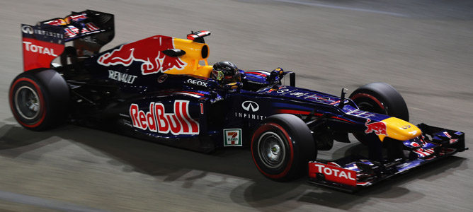 Sebastian Vettel en el Marina Bay Street Circuit