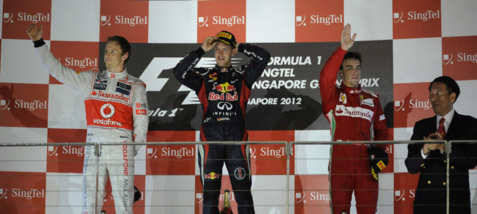 Podio del GP de Singapur 2012