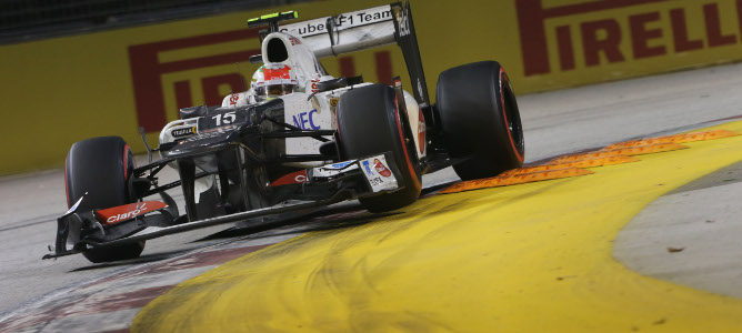 Sergio Perez en Singapur