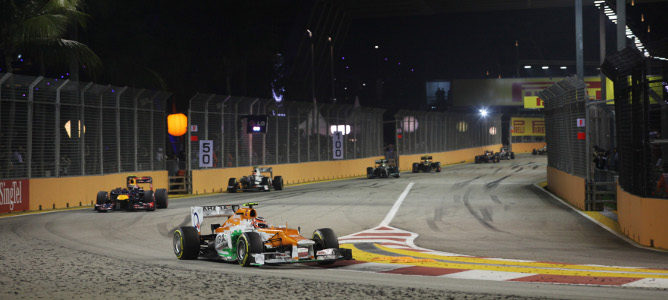 Monoplaza del equipo Force India en Singapur