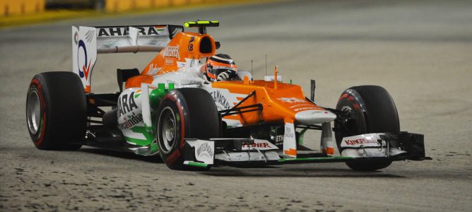 Nico Hülkenberg durante la clasificación del GP de Singapur
