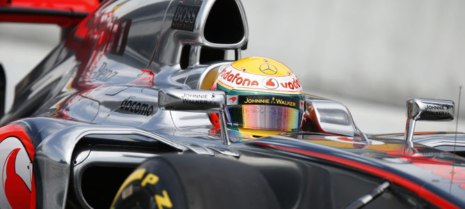 Lewis Hamilton en el pitlane de Suzuka