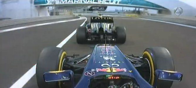 Vettel antes de adelantar a Grosjean