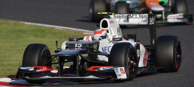 Sergio Pérez a los mandos de su Sauber durante el GP de Japón