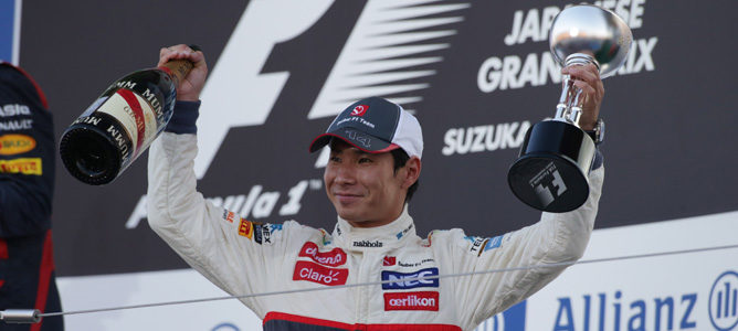 Kobayashi celebra su primer podio en Japón 2012